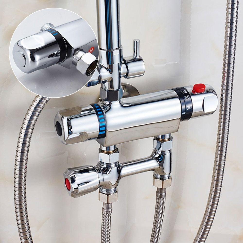 Durable Shower Valve Chrome Bottom Exposed Bar Shower Mixer Valve Tap Bathroom Accessories Bathroom Faucet