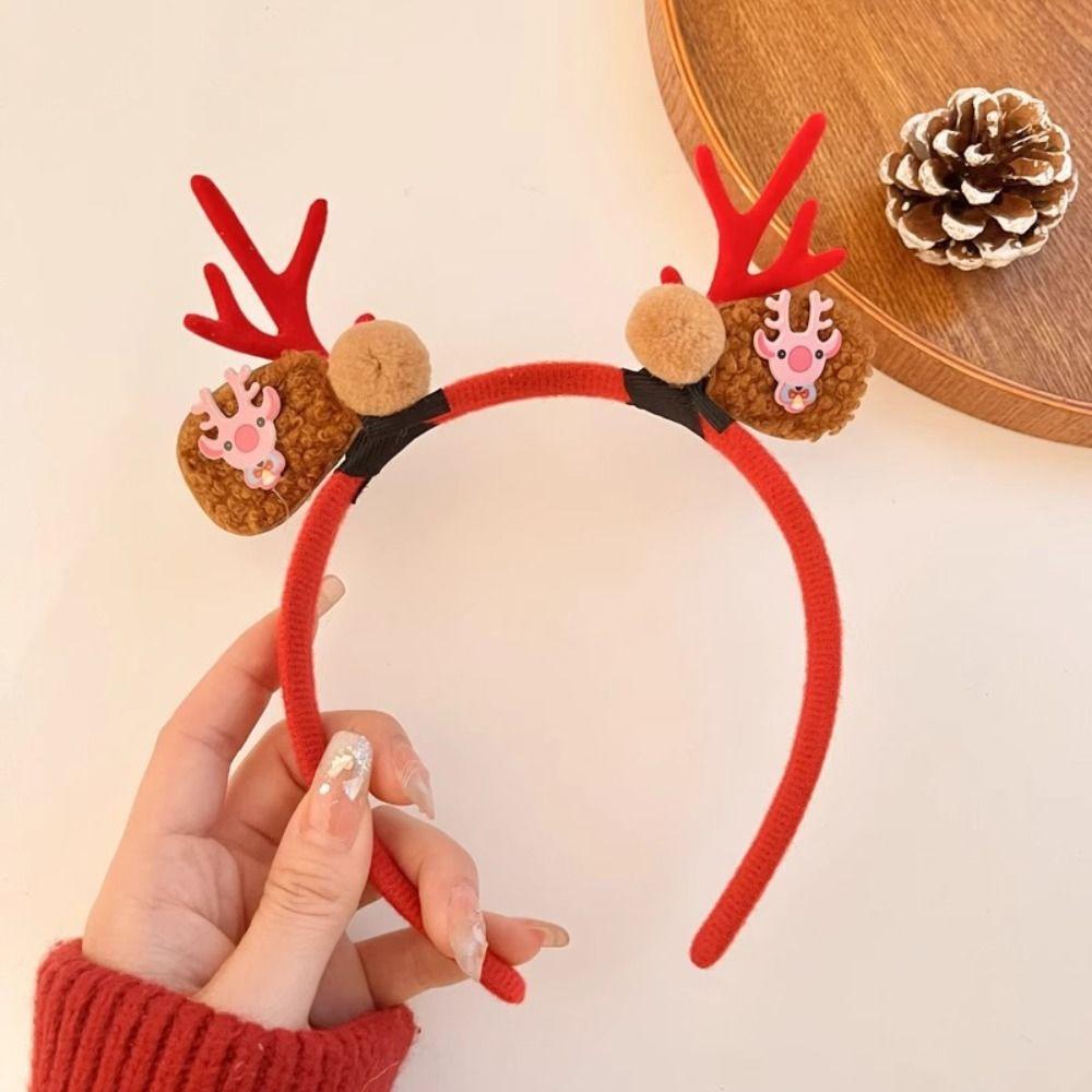 Christmas Decoration Antlers Headband Elf Deer Horn Hair Band Photo Props Christmas Headband  Girl