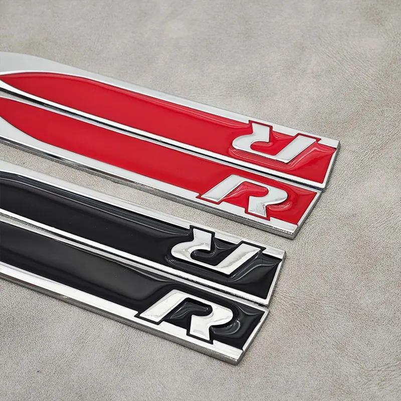 Hot 2pcs Metal Logo R Emblem Car Fender Side Badge For Volkswagen VW Passat Polo Golf 4 5 6 7 Jetta Tiguan Touran MK5 MK7 R Stic XU8