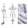 Cross Bowknot Angel Wing Charm Pendant Hanging Decoration for Keys Bag Purse