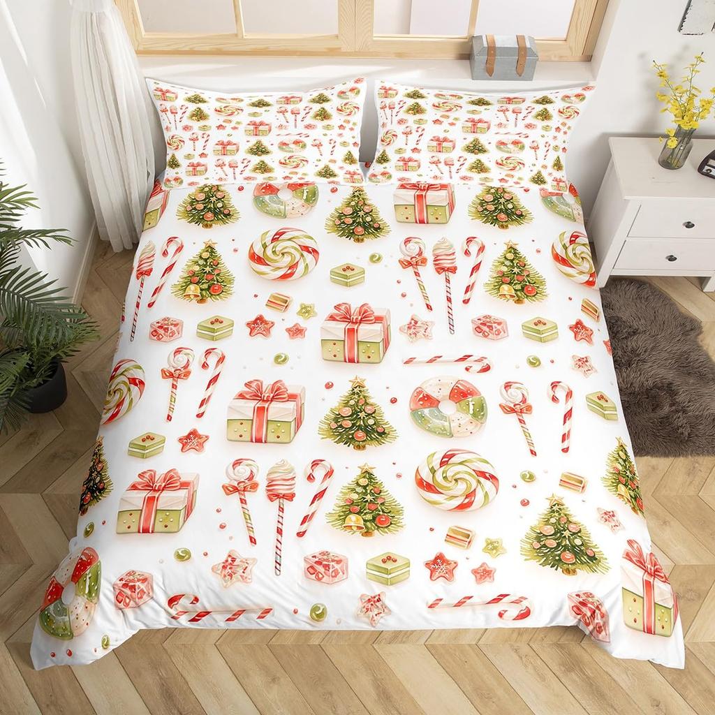 Dachshund Dog Duvet Cover Set Twin King Merry Christmas Theme Bedding Set 3Pcs For Kids Teens Kawaii Cartoon Pet Comforter Cover
