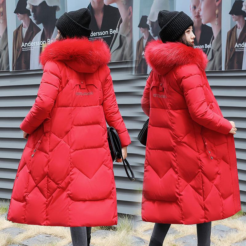 

Autumn Winter Coat Women Thicken Warm Oversized Hoodies Casual Loose Korean Autumn Winter Fashion Cotton Parkas Coat XXXXL червоний