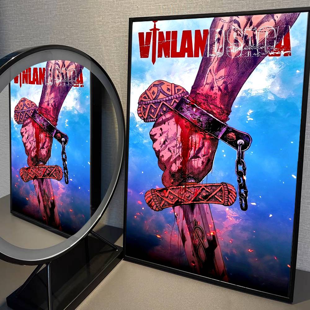 Anime V-Vinland Saga Vintage Posters Sticky Retro Kraft Paper Sticker DIY Room Bar Cafe Kawaii Room Decor