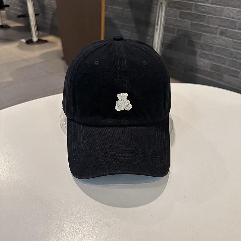Baseball Cap Women Embroidered Heart Bear Casual Sun Hat For Summer Activities