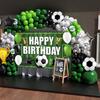 Soccer Party Decorations, 158PCS Soccer Birthday Balloon Garland Arch Kit with Large Happy Birthday Backdrop Banner for Soccer Birthday Party