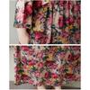 Summer  Vintage Floral Maxi Dress Women Plus Size Casual Loose Long Hooded Pleated Basic Dress