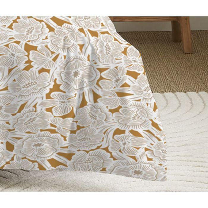 Parure de couette réversible pour lit 90 x 190 cm Agathe moutarde