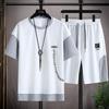 Summer Waffle Sports Suit Men's Summer Thin Loose T-shirt Casual Short-sleeved Shorts Men's Suit Handsome