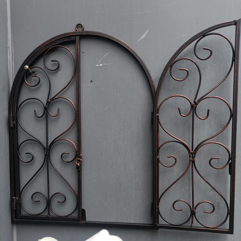 Romantisch Metalen Wanddecoratie Vintage Nepraam Frame Kunst Met Gebogen Ontwerp Voor Slaapkamer Tuinen Decoratie