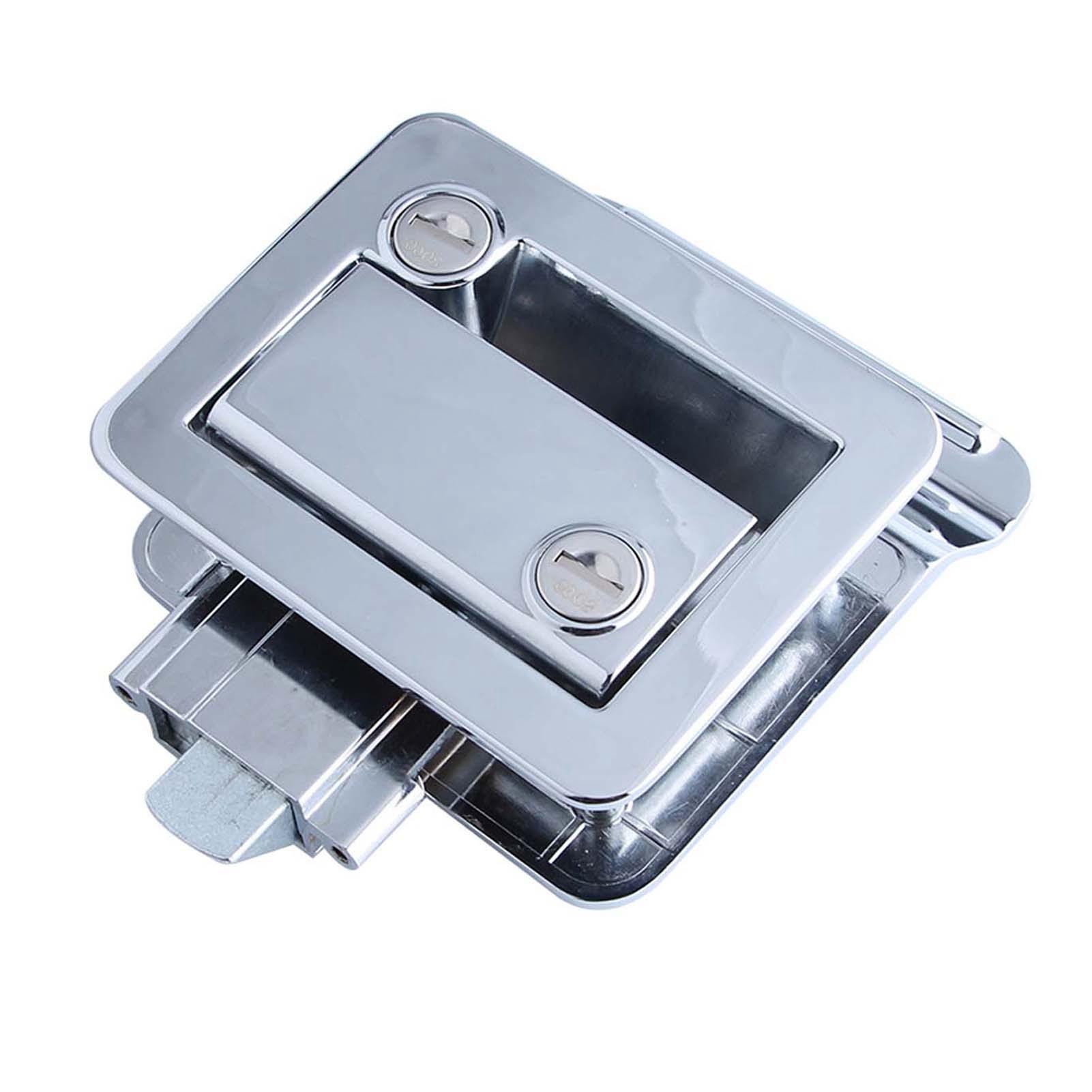 

RV Door Lock Zinc Alloy Entry Door Latch Lock Replacement Kit with 4 Keys for Travel Trailer Campers RV Truck Cargo Chrome Plated