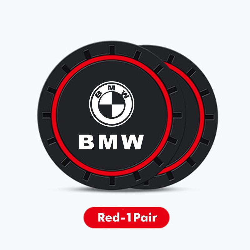2pcs Car Coaster Water Cup Bottle Mat Silicone Non Slip Pad For BMW M Sport M2 M3 M4 M5 M6 E46 E90 E60 F10 F20 E87 X3 X6