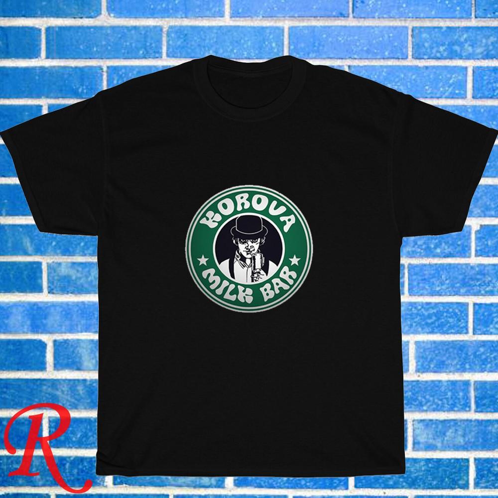 

New! Korova Milk Bar Clockwork Black Grey Navy White Size S-5XL Unisex T-Shirt M