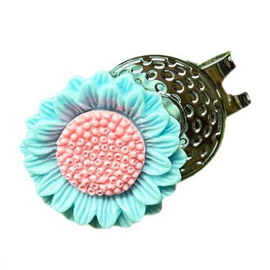 Magnetic Golf Ball Marker with Hat Clip Sunflower Shape Magnet Ball Marker Cap Clip Set for Men Women Golfers Bags Belts Visors Accessories