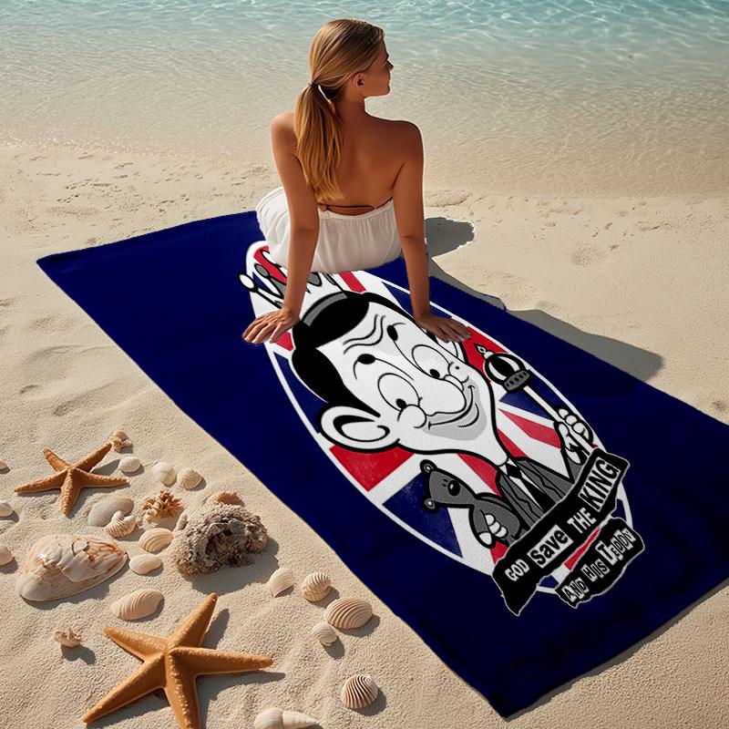 Beweis Strandtuch mit einem Mr. Bean2 Muster - weich, saugfähig, schnell trocknend, maschinenwaschbar - perfekt zum Schwimmen, Camping, Baden