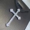 Fashion Rhinestone Crystal Cross Necklaces Pendant For Women 925 Silver Classic Vintage Cross Choker Jewelry Party Gift