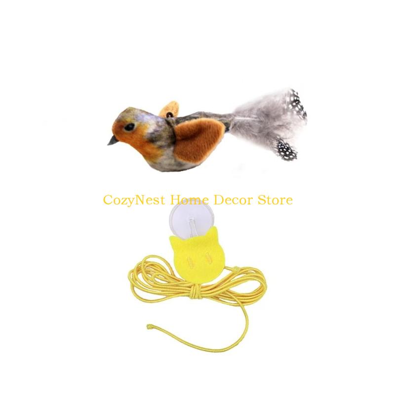 92MF Cats Sparrow Teaser Interactive Kittens Toy Exercise Entertainment Exercise Game Cats Interactive Play Chirping