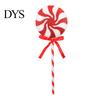 Seasonal Home Decor for Parties Christmas Lollipop Ornaments, Red White Swirl Candy Cane with Tree Spiral Ornament Bow, Artificial Props Tabletop