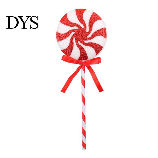 Seasonal Home Decor for Parties Christmas Lollipop Ornaments, Red White Swirl Candy Cane with Tree Spiral Ornament Bow, Artificial Props Tabletop