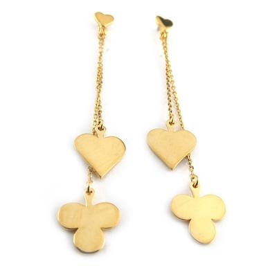 [N2211] - Gold Plated 'Card Games' Earrings