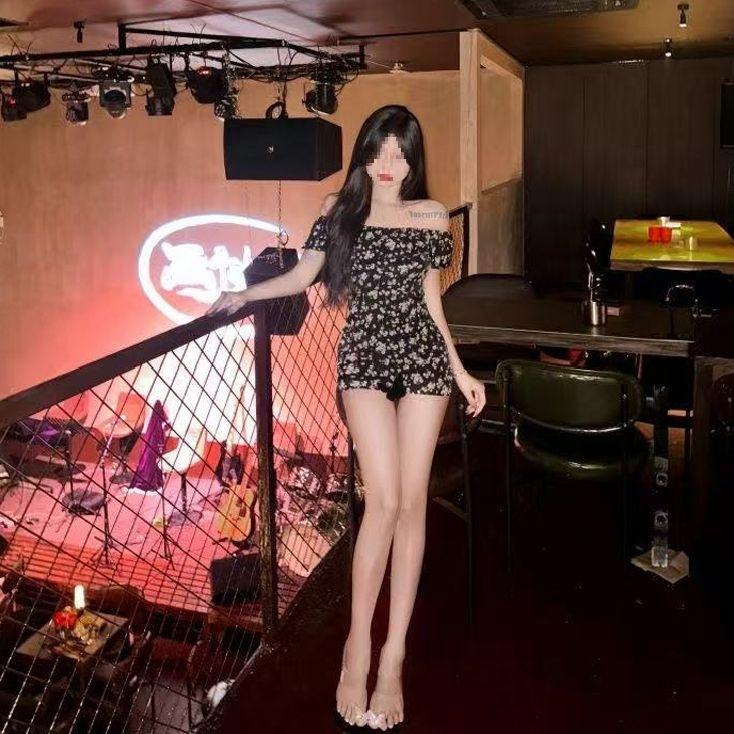 One-word shoulder floral dress children's summer new slim fit and thin hip skirt sweet and spicy pure sexy hot girls