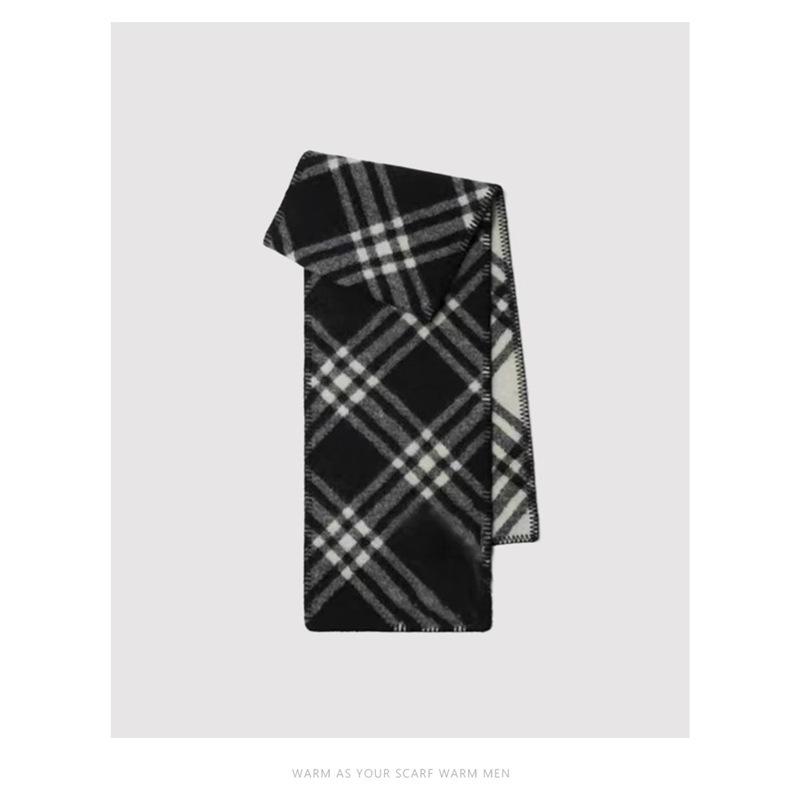 Korean Style Jun Ji-hyun Plaid Houndstooth Cashmere Snood - Black and White, High-end Women s Scarf Standard