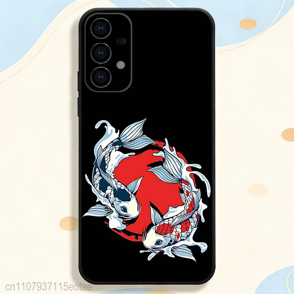 Koi Carp YIN YANG Phone Case for Samsung S series s21 s22 s23 s24 s25 S26 FE Plus Ultra TPU Soft to Skin-friendly case