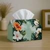 1pc Tropical Coastal Floral Tissue Box Cover, Hibiscus Orchid Leaf High-Quality, Durable, Lightweight, Foldable Storage, Ideal for Living Room And Din