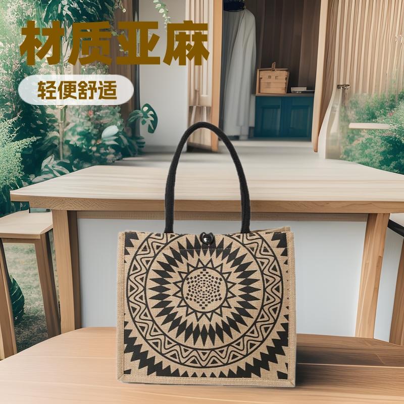 

Linen bag women s handbag printed new large-capacity tote bag commuter canvas tote bag linen bag