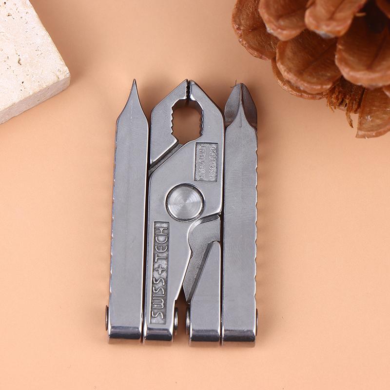 Portable Pocket Mini Stainless Steel Folding Pliers Knife Keychain Screwdriver Combination Kit Outdoor Multifunction Tool