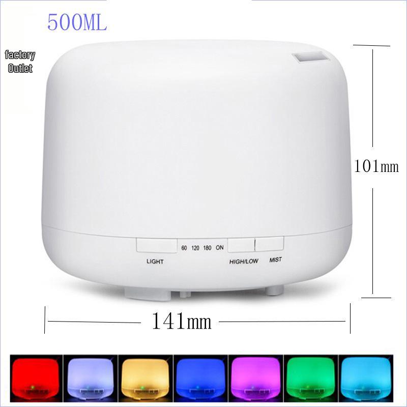 Remote Control 500ml Ultrasonic Aromatherapy Humidifier with Colorful Night Light