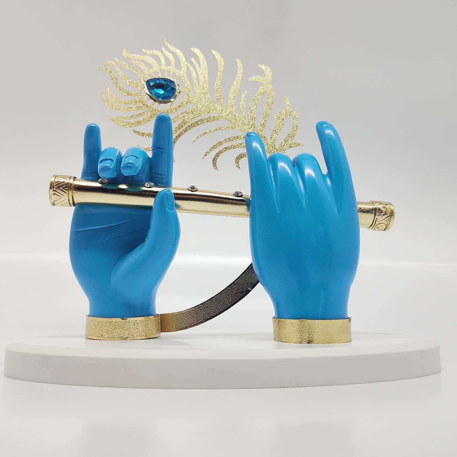 

Krishna Ji Hands with Flute Figurine | Blue Hand of Krishna | Very Classical Piece for Décor As Well As Wedding and Corporate Gifting