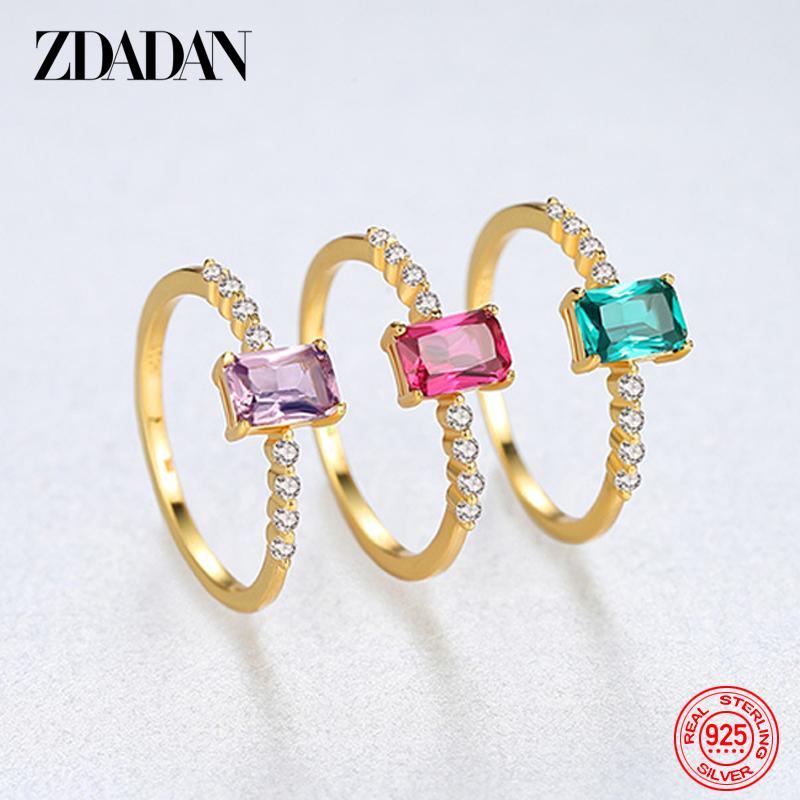 925 Sterling Silver Fashion Zircon Ring for Women Simple Luxury Wedding Jewelry Party Gift