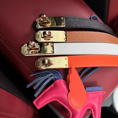 Women's Leather Buckle Adjustable Thin Belt with Dress Waist Two-Layer Cowhide Suit Jacket Closing Belt Belt