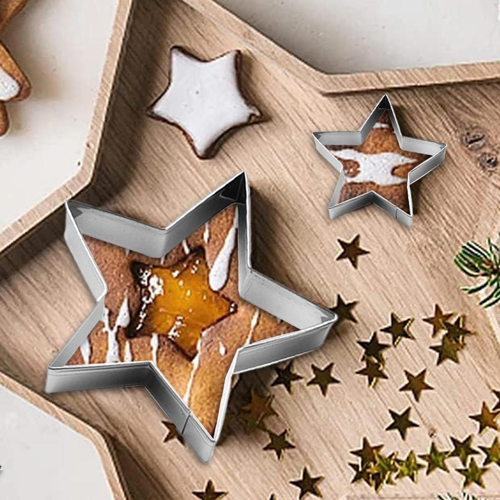 5pcs Metal Cookies Cutters Set Creative Star Cookie Cutter Egg Molds Stainless Steel Baking Cutter Baking Tools