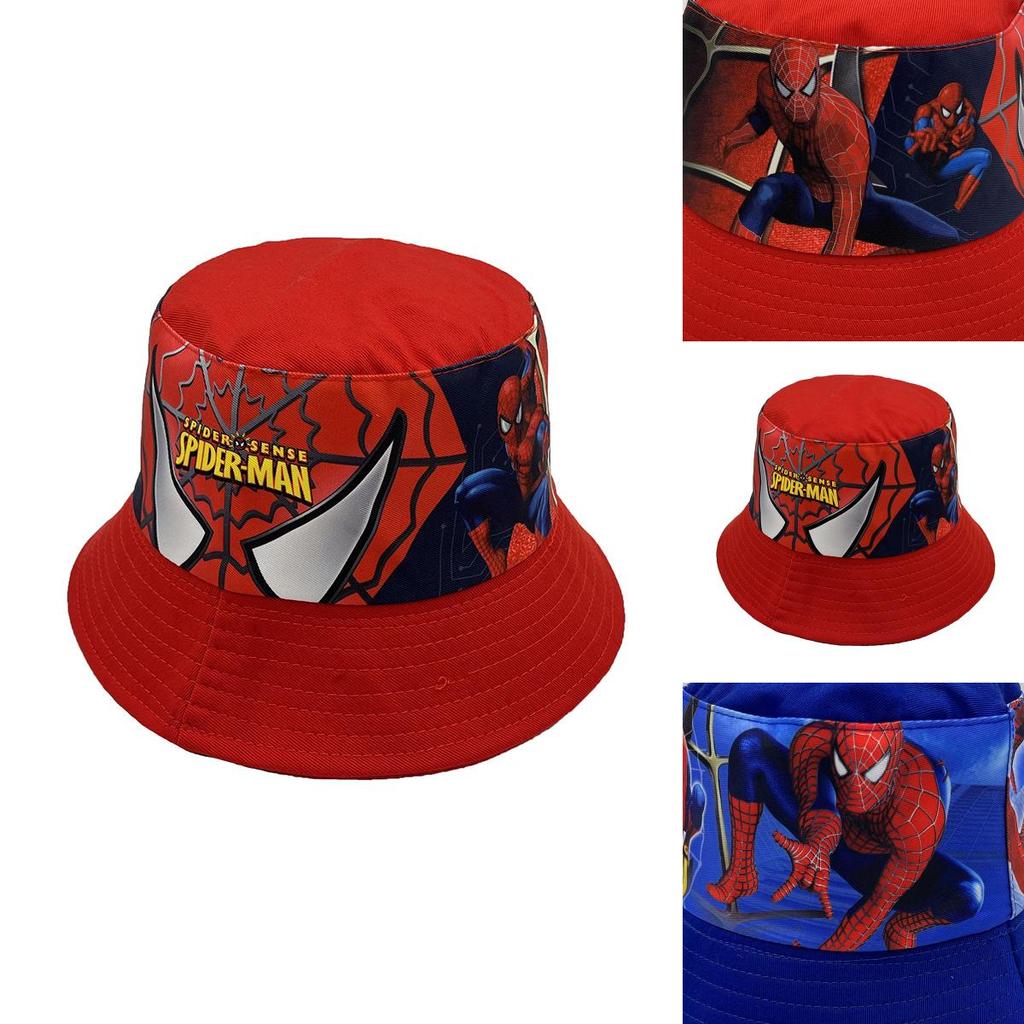 Spider Man Cartoon Printed Kids Fisherman Hat With Sun Protection For Outdoor Play