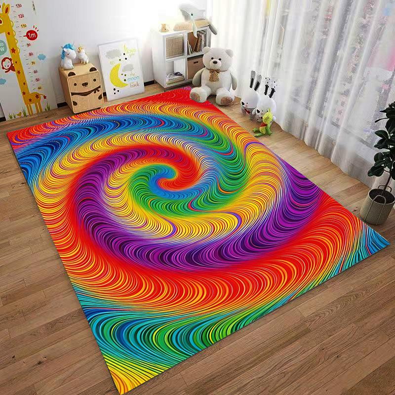 Colorful Swirl Pattern Carpet for Bedroom Living Room Home Decor Rug Suitable for Use As an Anti-slip for Living Room Bedroom Sofas