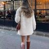 24 Fall and Winter New Women's Clothing Lapel Long Sleeves Mink-like Faux Fur Effect Coat Outwear 6318258