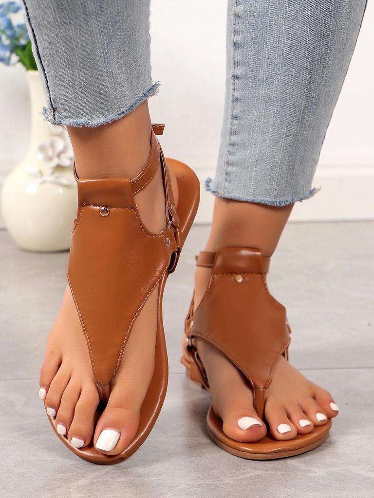 Women's Summer Casual Thong Sandals - New Style, Large Sizes, Flat Beach Sandals