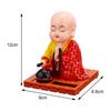 Kleiner Mönch Figur Solar Tanzende Spielzeuge Nickende Kopfpuppen Wackelkopffigur Spielzeug Auto Ornament Buddha Mönche Statue für Schreibtisch Heimdeko