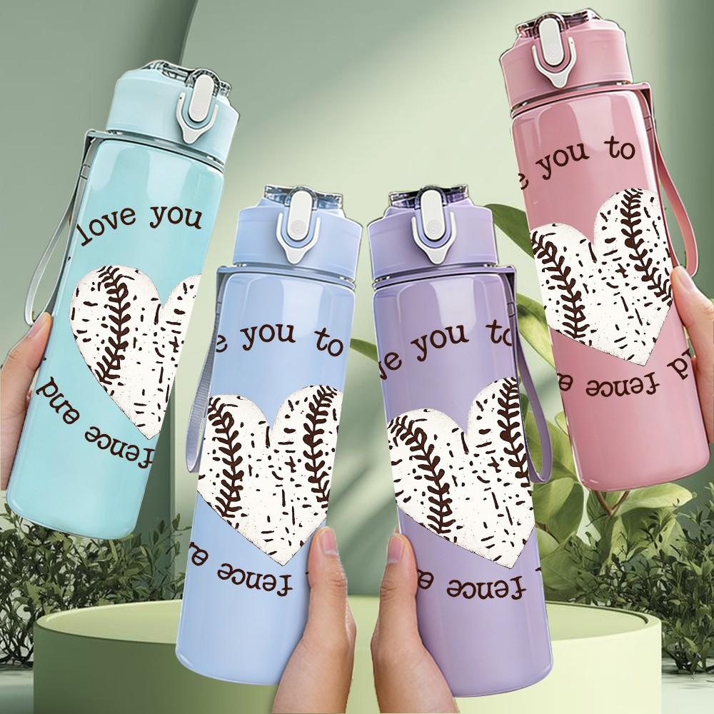 1PC I Love You Heart Hand Art Print 750ml Color Plastic Sports Water Bottle Leakproof Flip Straw Lid Suitable for Sports Office Home Use