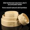 New Handmade Bamboo Steamer Stackable Large Capacity Dumpling Steamer with Lid Steamer Basket for Chinese Food Making
