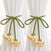 Adjustable Flowers Curtain Straps Decorative Carnation Curtain Tie Rope  Homestay Decor