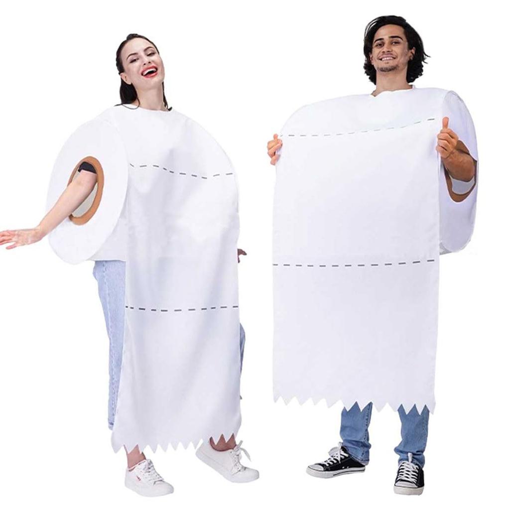[monoii] Funny Cosplay Toilet Paper Kigurumi Costume, Perfect for Halloween, New Year's Parties, and More (e0126)