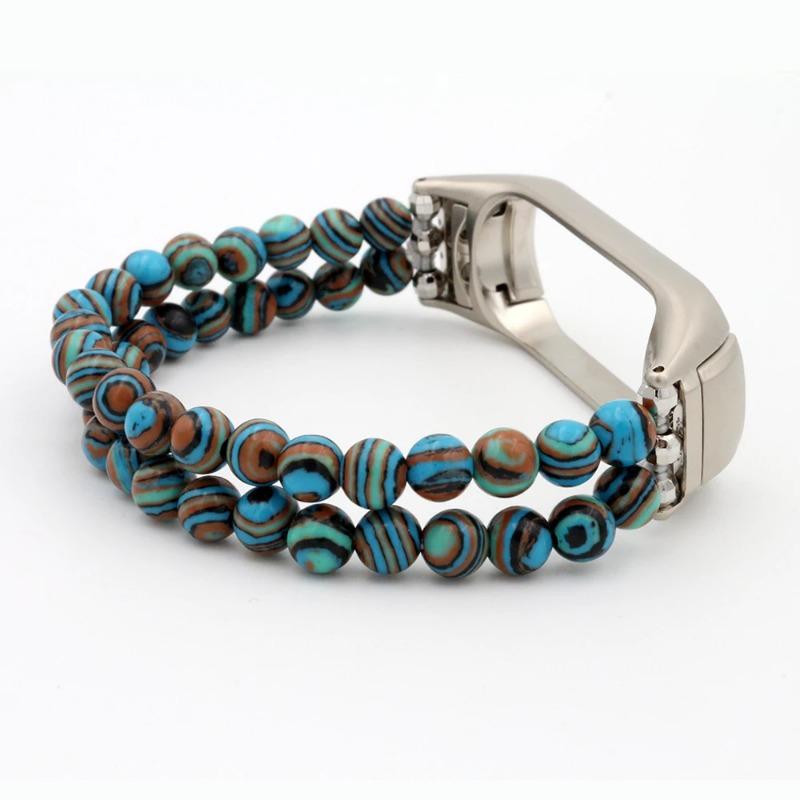 Klassieke Mi Band 6 Armband Dames Vervangende Polsband voor Xiaomi Mi Band 4 5 7 Band Accessoires DIY Horlogeband Stenen Kralen Blauw Feestelijk