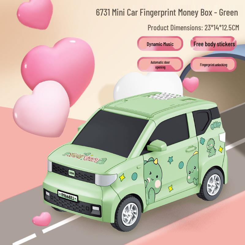 Children s Fingerprint ATM Money Bank Car Toy with Automatic Coin Rolling and Password Unlock