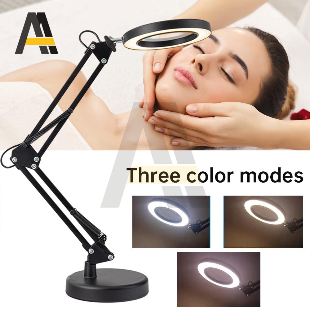 10X Large Rechargeable Magnifying Glass with Light Stand USB Powered 3-Color Led Magnifying Glass For Soldering Iron Repair