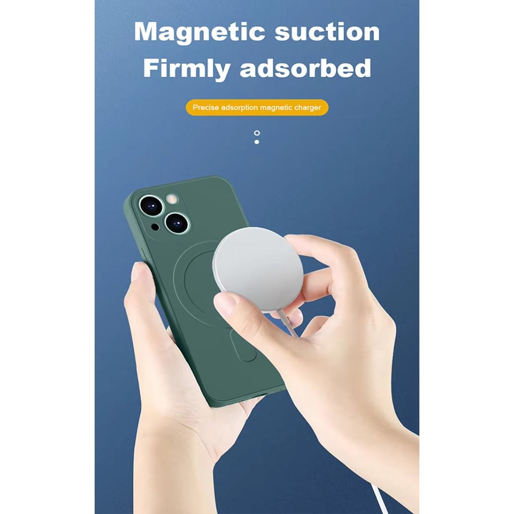 Tekuté silikonové pouzdro odolné proti nárazu pro iPhone 16 15 14 13 12 11 Magnetická bezdrátová nabíječka telefonu Pro Max Plus pro kryt Magsafe