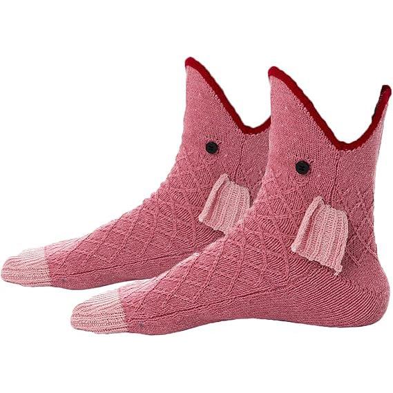Christmas Knit Crocodile and Shark Floor Socks - Cozy and Warm, Hot Item