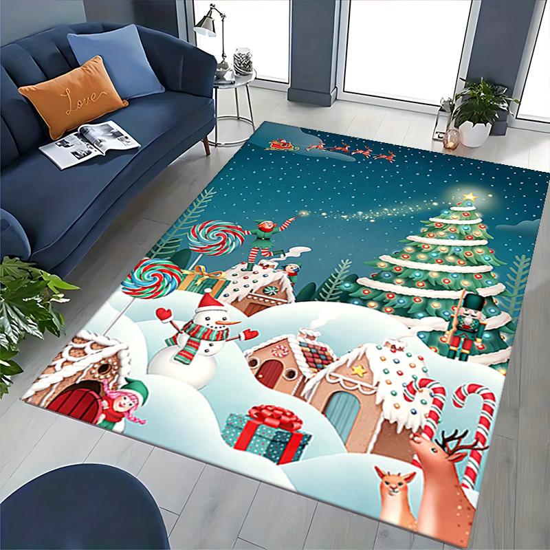 Christmas Elf Chair Mat - Anime Cartoon Design, Non-Slip Carpet for Office, Home Decor, Living Room, Bedroom, Game Room & Dormitory.R096