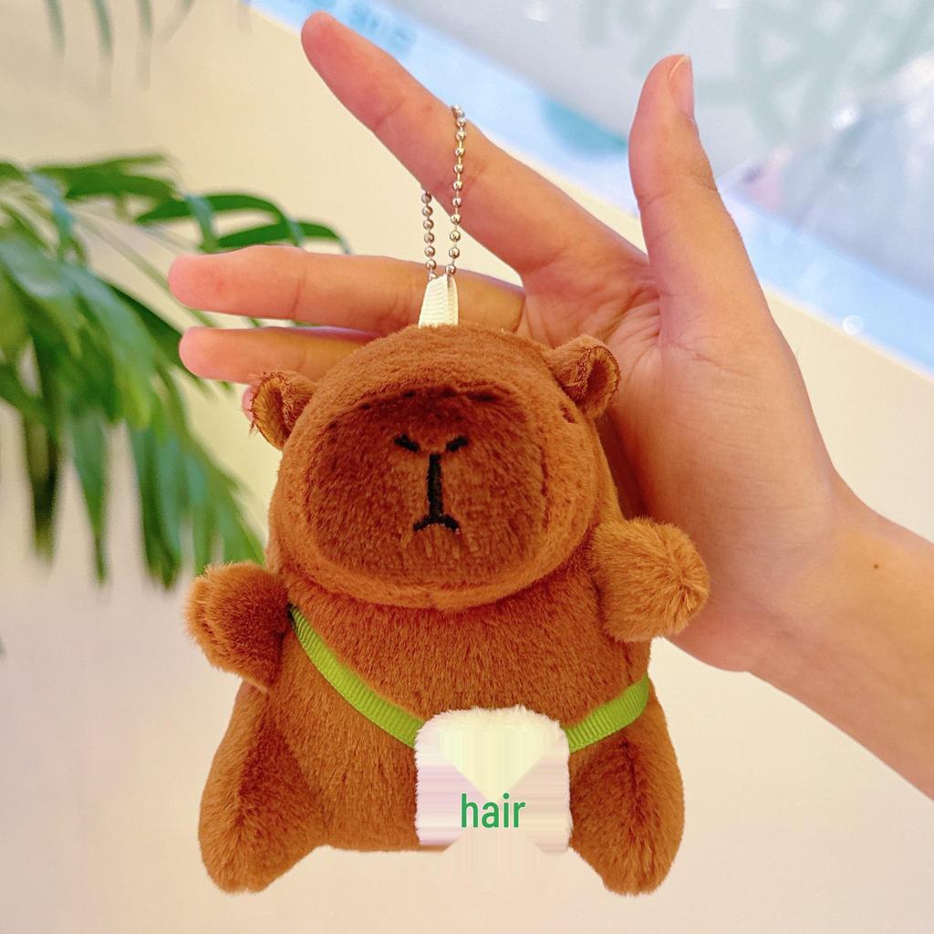 Viral Capybara Backpack Charm: Plush Toy Keychain and Pendant